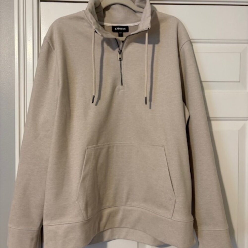 Express men's tan dressy sweatshirt, Size large